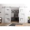 Vdomdoors Sturdy Dbl Barn Door 84 x 80in, Nordic White W/ Frosted Glass, SS 14FT Rail Hangers Heavy Set SETE6933DB-S-NOR-84 - alternate 5